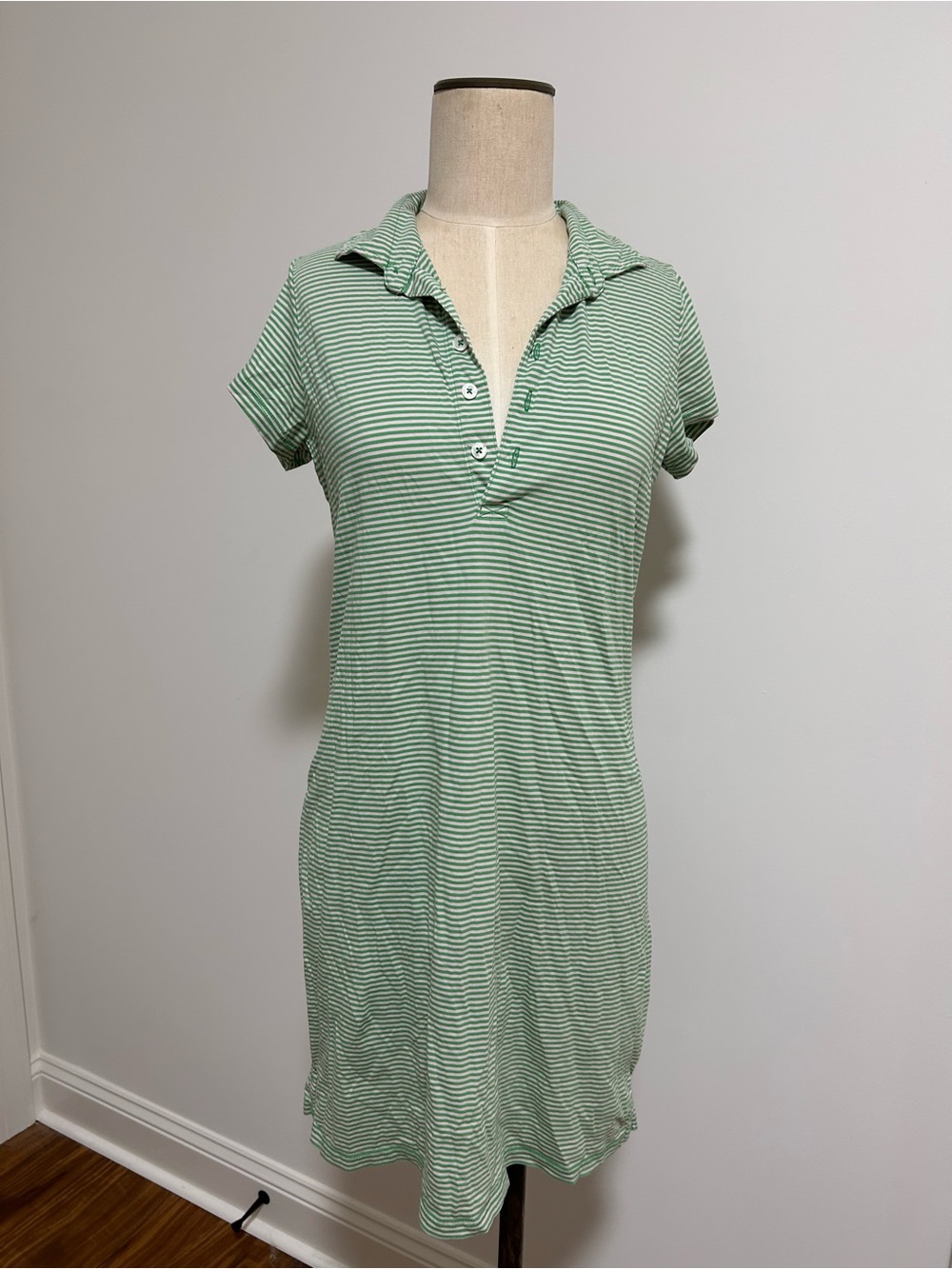 Women’s Green Stripe Polo Dress